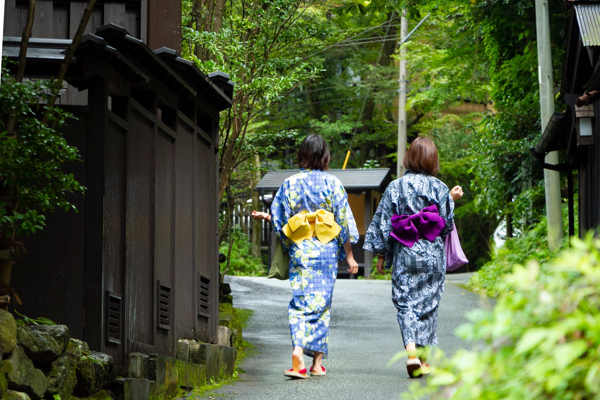 黒川温泉の入湯手形と温泉街の風景